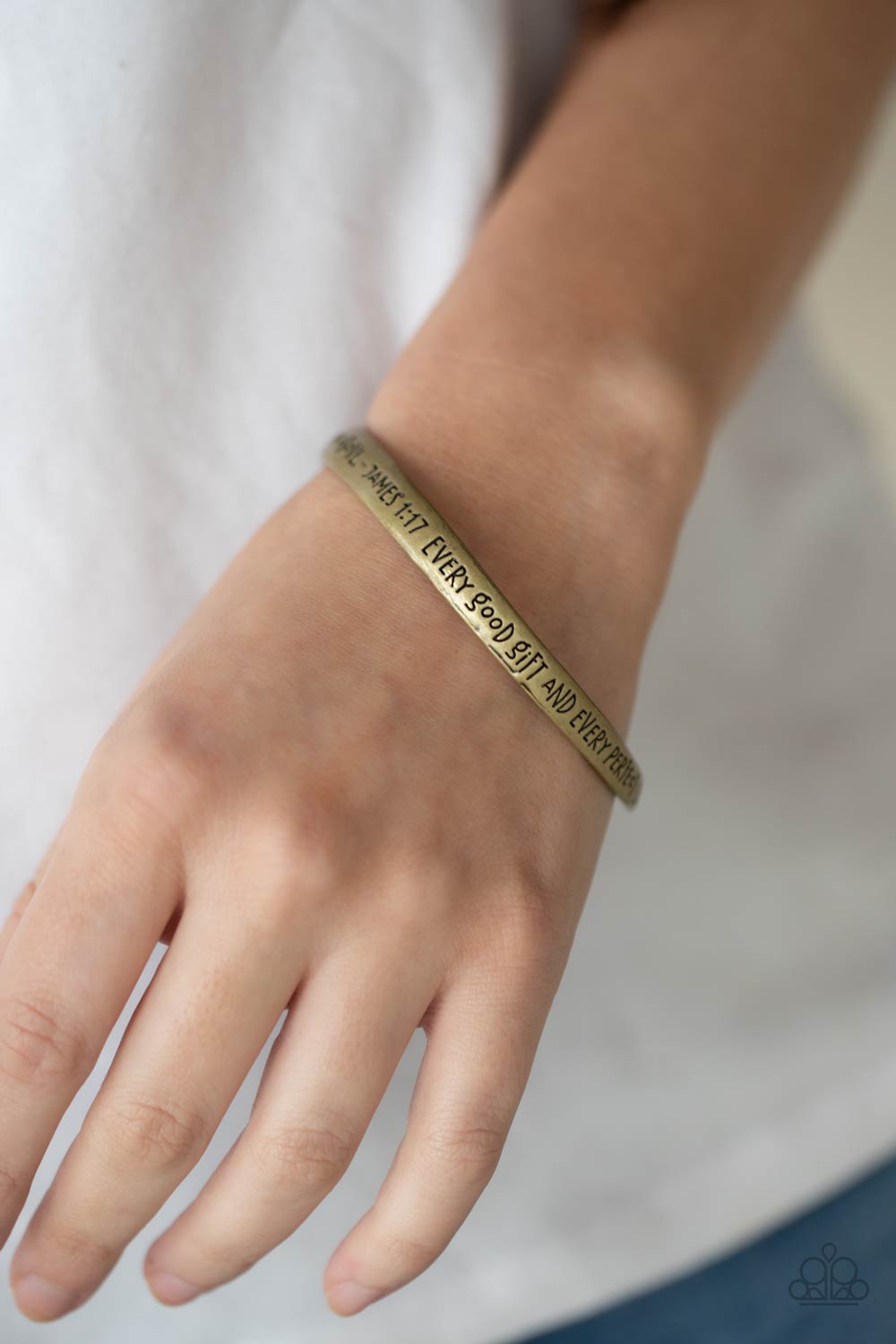 Perfect Present - Brass Paparazzi Bracelet-Inspirational Jewelry