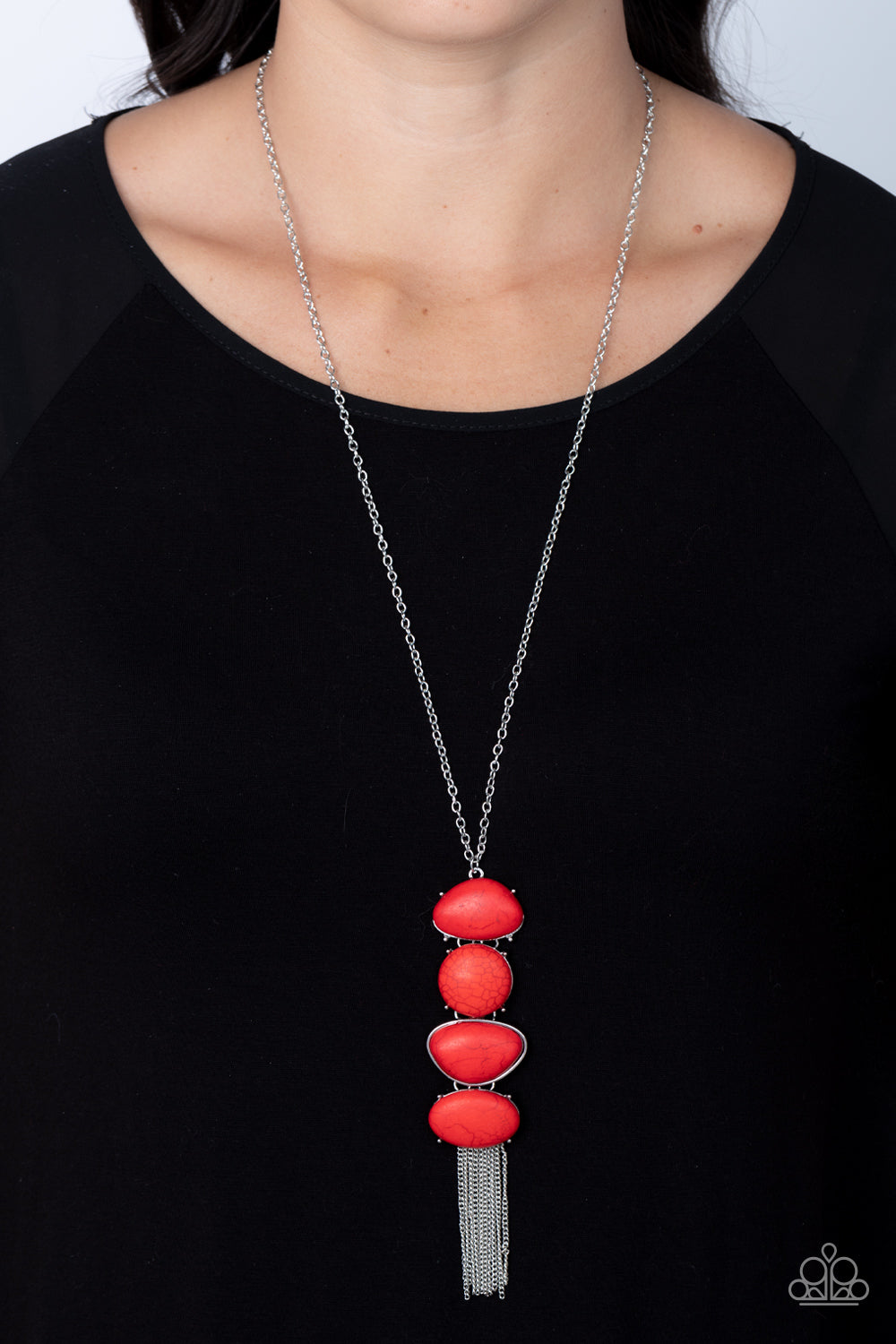 Paparazzi red deals wooden necklace