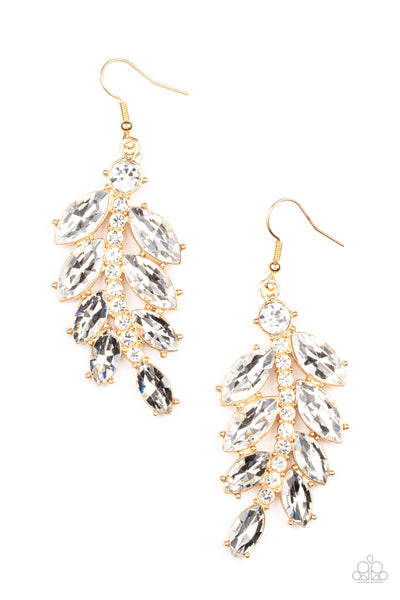 Ice Garden Gala - Gold Paparazzi Earrings