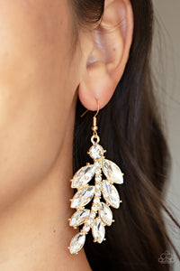 Ice Garden Gala - Gold Paparazzi Earrings