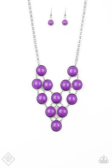 Pop-YOU-lar Demand - Purple Bead Silver Necklace