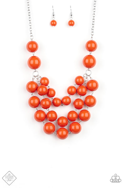 Miss Pop-YOU-larity - orange - Paparazzi necklace