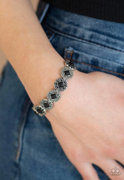 Desert Dilemma - Black  Stone silver  Paparazzi Bracelet - sofancyjewels