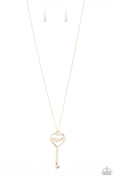 The Key to Moms Heart - gold  Paparazzi necklace