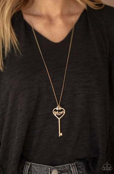 The Key to Moms Heart - gold  Paparazzi necklace