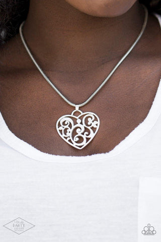 FILIGREE Your Heart With Love - Silver Paparazzi Necklace - sofancyjewels