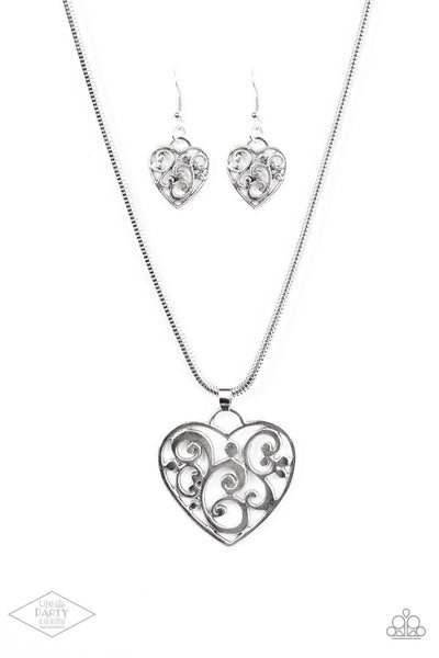 FILIGREE Your Heart With Love - Silver Paparazzi Necklace - sofancyjewels