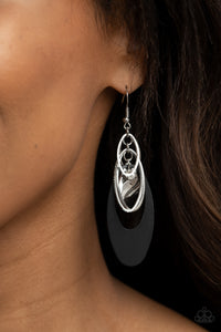 Ambitious Allure Black
and Silver Paparazzi Earrings