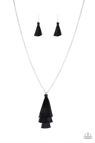 Triple The Tassel Black Necklace Paparazzi Accessories