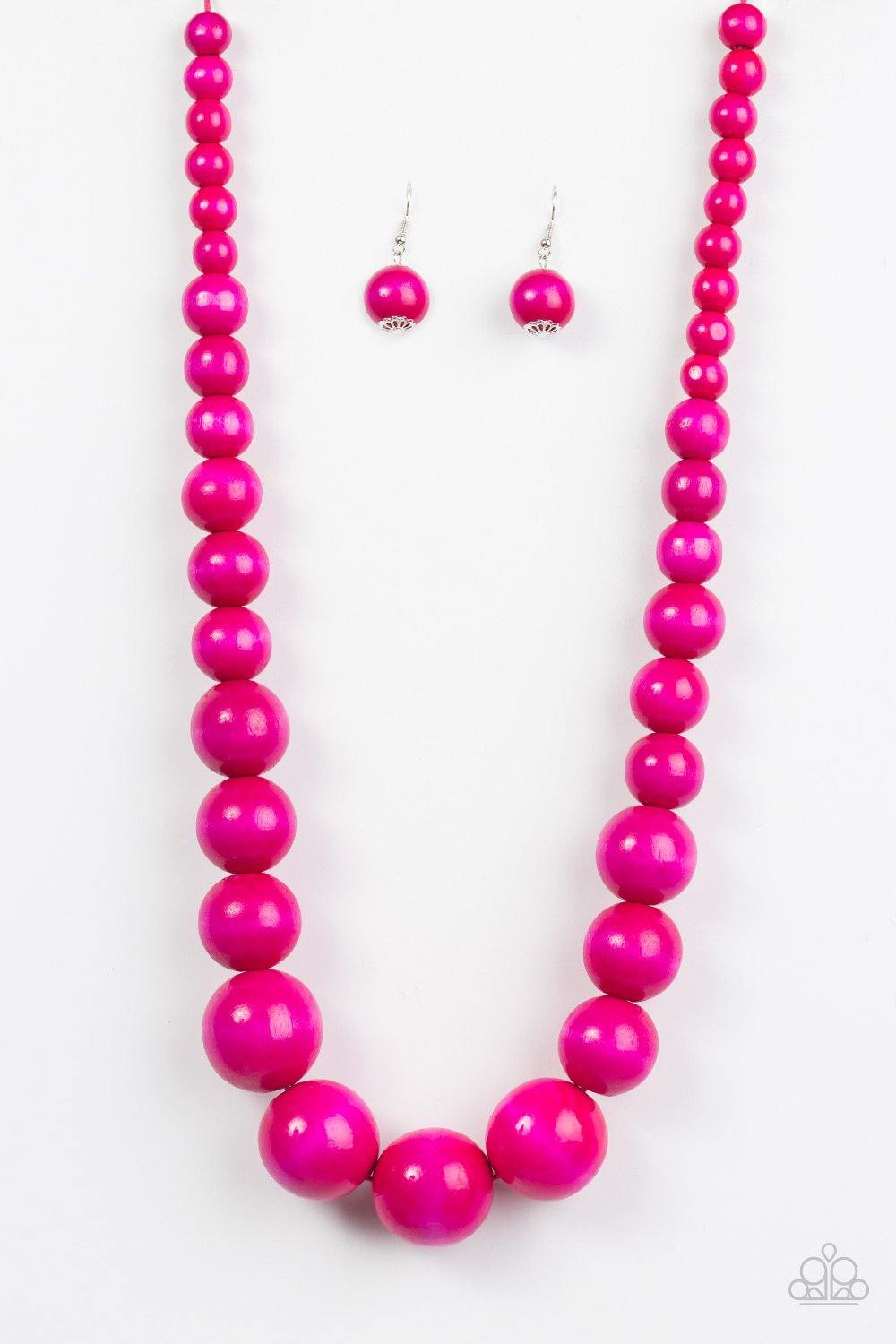 Effortlessly Everglades - Pink Paparazzi Necklace - sofancyjewels