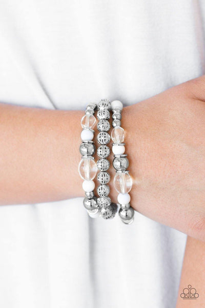 Malibu Marina - White Paparazzi Bracelet - sofancyjewels