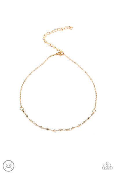 Take A Risk - Gold Paparazzi Choker Necklace