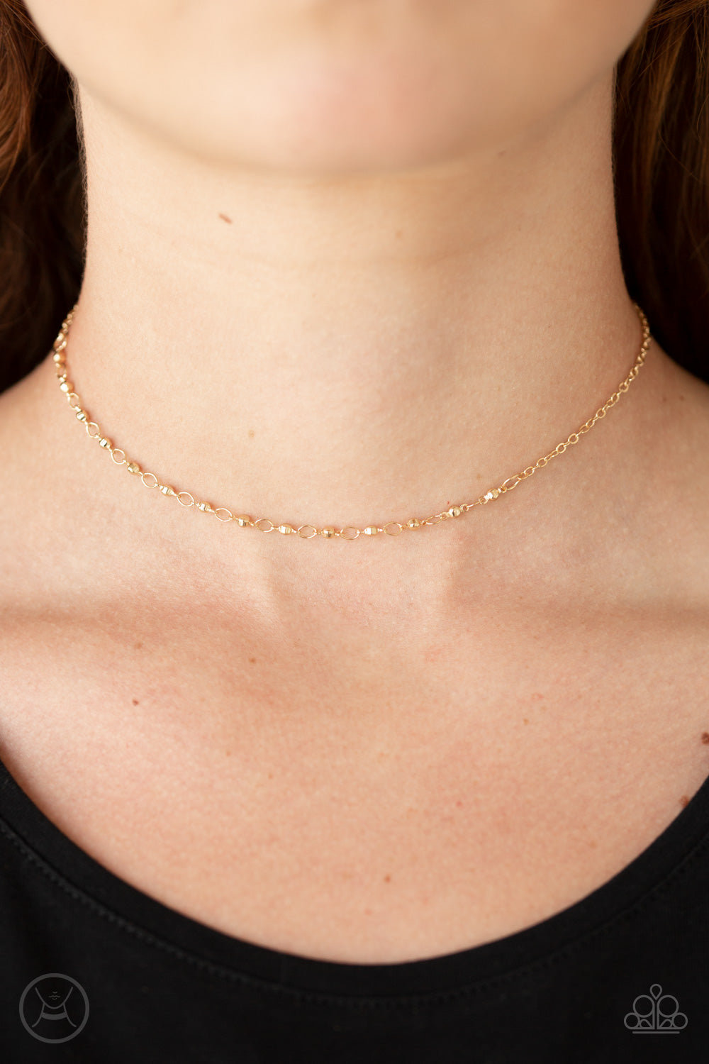 Take A Risk - Gold Paparazzi Choker Necklace