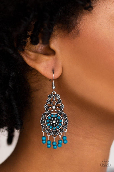 Courageously Congo - Blue Paparazzi Earrings - sofancyjewels