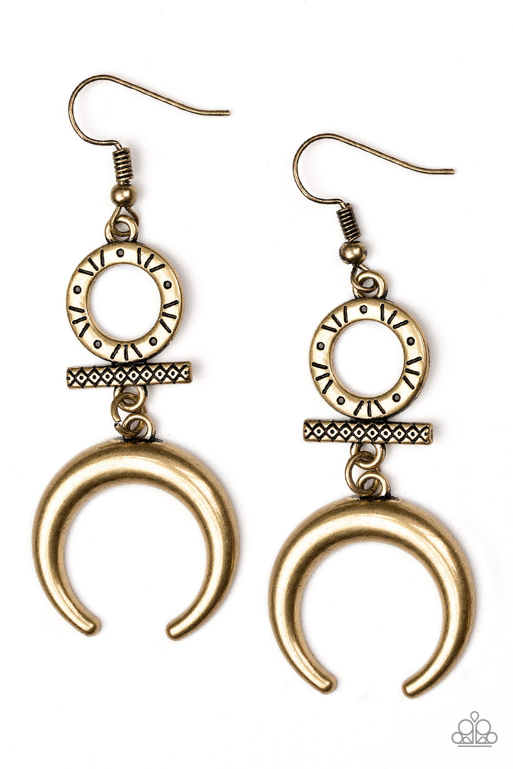 Majestically Moon Child - Brass Paparazzi Earrings