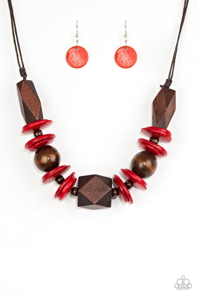 Pacific Paradise - Red Paparazzi Necklace