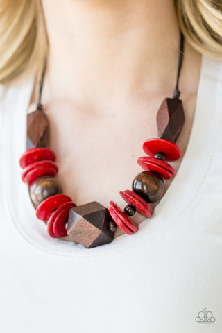 Pacific Paradise - Red Paparazzi Necklace