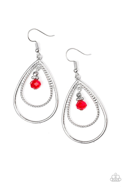REIGN On My Parade - Red Paparazzi Earrings