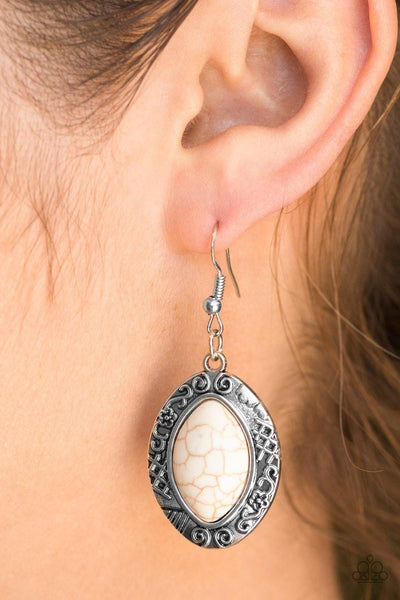 Desert Harvest - White Paparazzi Earrings - sofancyjewels