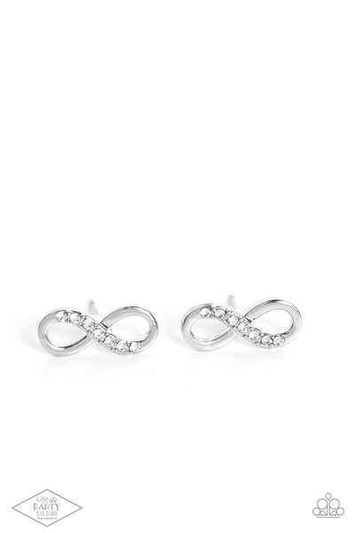 Never-Ending Elegance - White Paparazzi Infinity Earrings