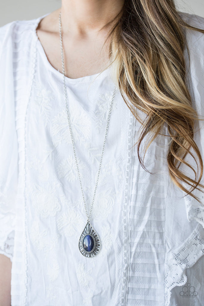 Paparazzi blue 2025 moonstone necklace