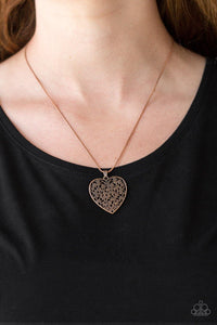 Look Into Your Heart - Copper Paparazzi Necklace - sofancyjewels