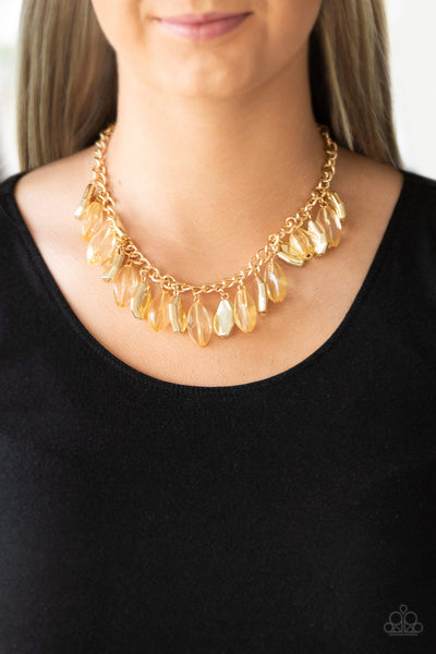 Fringe Fabulous - Gold Paparazzi Necklace