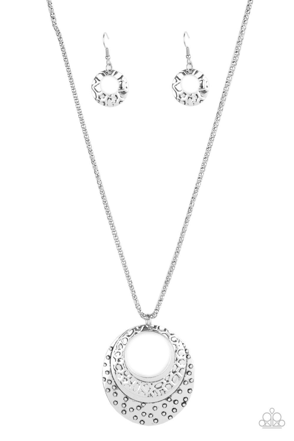 Texture Trio - Silver Paparazzi Necklace - sofancyjewels