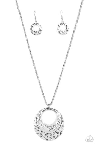 Texture Trio - Silver Paparazzi Necklace - sofancyjewels