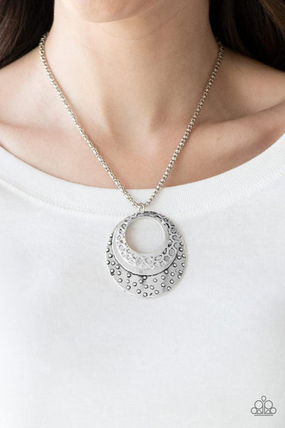 Texture Trio - Silver Paparazzi Necklace - sofancyjewels