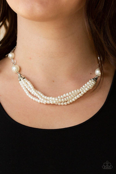 One-WOMAN Show - White Paparazzi Necklace - sofancyjewels