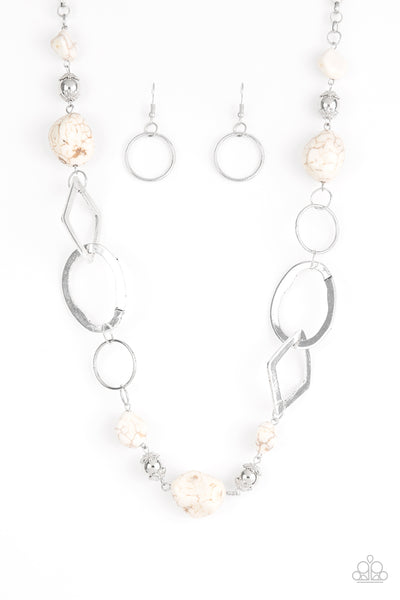Thats TERRA-ific! - White Paparazzi Necklace