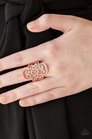 Regal Regalia - Copper Paparazzi Ring - sofancyjewels