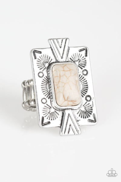 So Smithsonian - White Paparazzi Ring