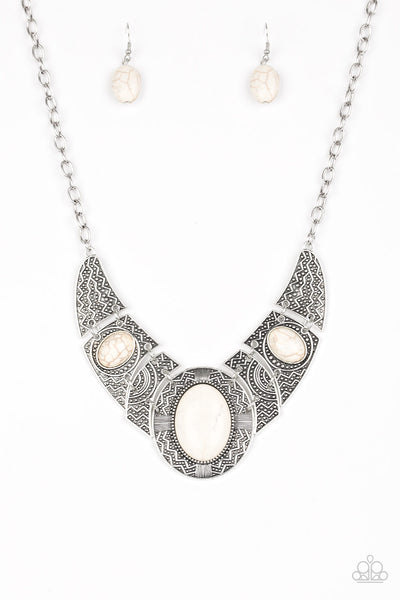 Leave Your LANDMARK - White Paparazzi Necklace