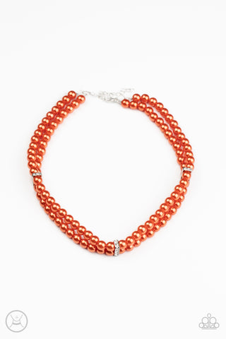 Put On Your Party Dress - Orange Paparazzi Necklace