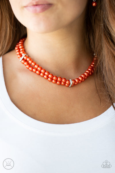 Put On Your Party Dress - Orange Paparazzi Necklace