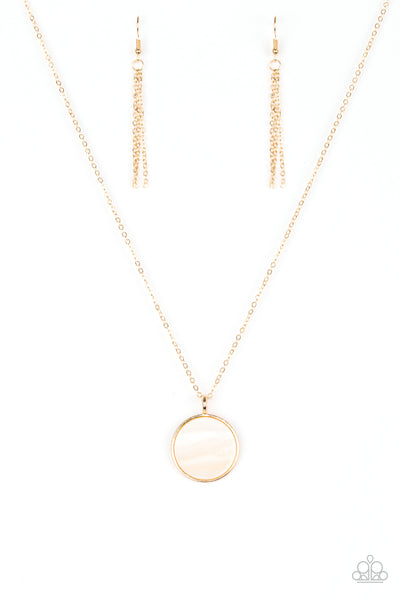 Shimmering Seashores - Gold and White Paparazzi Necklace