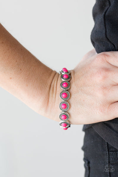 Globetrotter Goals - Pink and Silver Paparazzi Bracelet