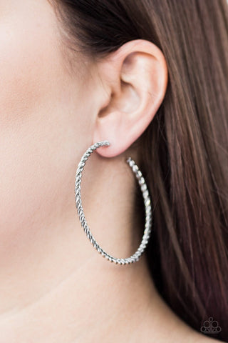 Keep It Chic - Silver Paparazzi Hoop Earrings