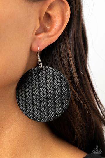 WEAVE Your Mark - Black Paparazzi Earrings - sofancyjewels