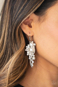 High-End Elegance Paparazzi White Earring - sofancyjewels