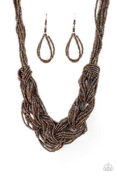 City Catwalk - Copper Paparazzi Seedbead Necklace