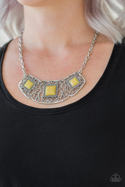 Feeling Inde-PENDANT - Yellow Paparazzi Necklace