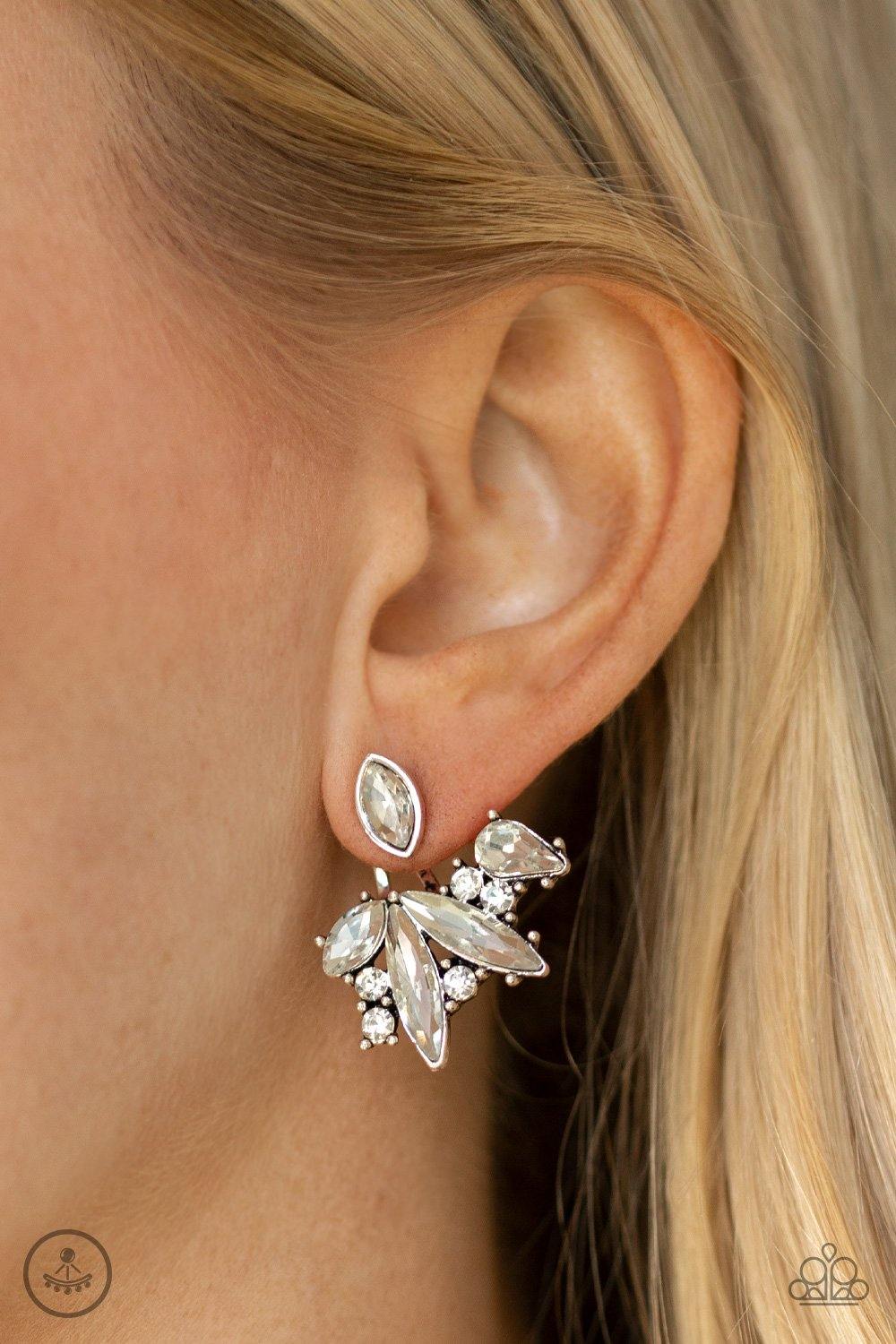 Deco Dynamite - White Paparazzi Earrings - sofancyjewels