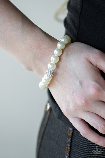 POSHing Your Luck - White Paparazzi Bracelet