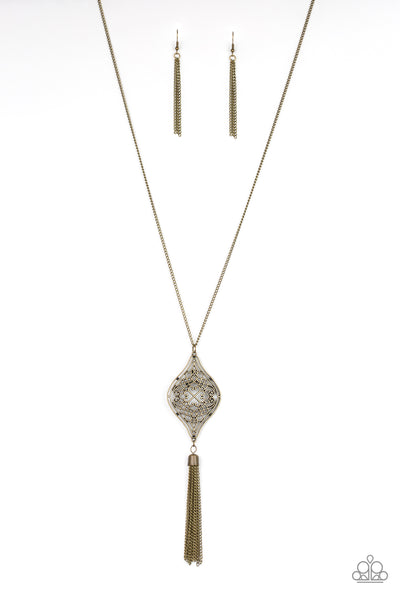 Totally Worth the TASSEL - Brass Paparazzi Necklace