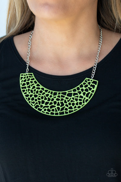 Powerful Prowl - Green Paparazzi Necklace