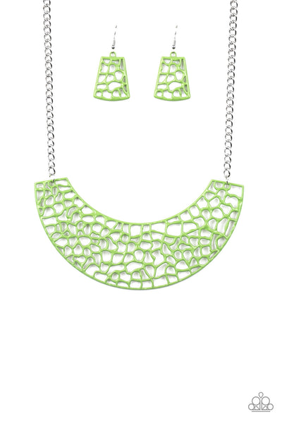 Powerful Prowl - Green Paparazzi Necklace