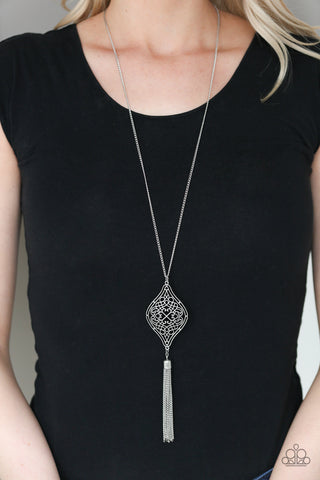 Totally Worth The TASSEL - Silver Paparazzi Necklace